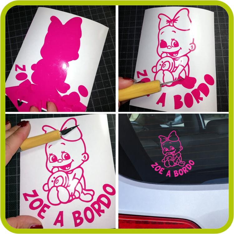 Adesivo Baby on Board personalizzato per bimba