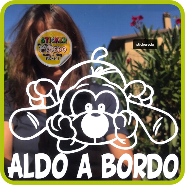 Adesivo bimba a bordo con nome